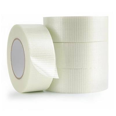Lichamp Filament Strapping Tape, 2 Inches, 4 Pack, 60 Yards Each (240 Total Yards) Reinforced Packing Tape with Fiberglass and Nylon