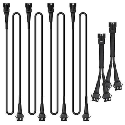 4pcs 47 inch 4-pin RGB Motorcycle Cars Extension Cords and 2pcs 2-Way Splitters Underglow Led Rockmulti-Color Neon Lights Strip Fit for Motorcycles Golf Truck Carts ATV Car