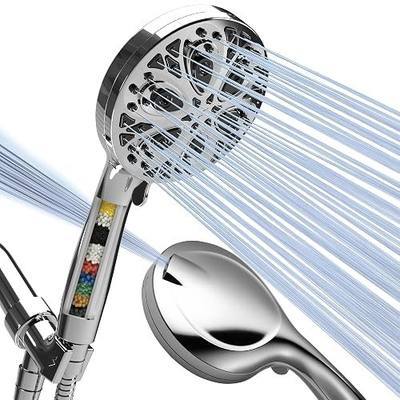 SparkPod Filtered 10-Mode Handheld Shower Head, 5" Polished Chrome Finish | Filters Chlorine & Heavy Metals, Power Jet Spray, ABS Body Won't Rust, 6 ft. Stainless Hose