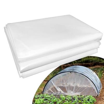 LSGCQ 6 mil Greenhouse Plastic Film Sheeting Cover, 10 x 26 Ft | UV Resistant Clear Polyethylene Film Green House Hoop Farm Plastic Cover for Gardening, Farming, Agriculture