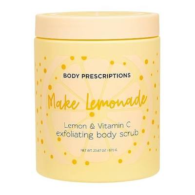 Body Prescriptions Exfoliating Body Scrub | Body Cleanser | Daily Body Wash for Nourished and Ultra Smooth Skin, Lemon Zest Revival