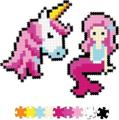 Jixelz 700 Piece Set Fantasy Friends Pixelated Puzzle Art for Children, Suitable for Boys & Girls Aged 6 Years and Above