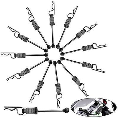 RC Body Clips with Pull Tabs for Traxass TRX4 Arrma Axial SCX10 Redcat HSP Himoto 1/8 1/10 RC Car Shell, 20-Pack (Black)