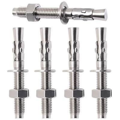 Stainless Steel Concrete Anchors, Heavy Duty Wedge Anchor Fasteners 1/2 Inch x 4 Inch (10 Pcs)
