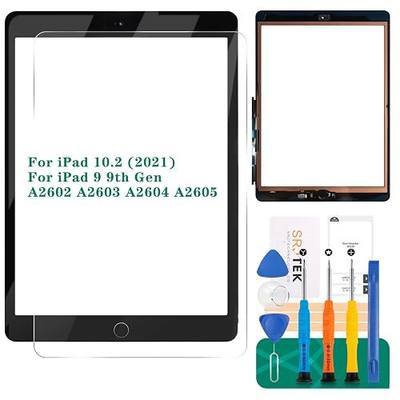 for iPad 9th Gen Generation Touch Screen for iPad 9 A2602 Screen Replacement for iPad 10.2 2021 Digitizer A2603 A2604 A2605 Glass Sensor Panel (with Home Button) (Black)