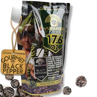YUPANQUI Organic Black Peppercorns for Grinder Refill Award-Winning Organic Black Pepper corns 17.6oz Gourmet Peppercorns Whole Chef Favorite BLACK IMPERIAL