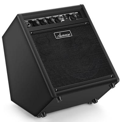 Asmuse Electric Drum Amp 35W, Mini Bluetooth Amp for Electric Guitar Drum Keyboard Piano for Home Practice, Protable Electronic Drum Amplifier Speaker with Monitor 3 Band EQ