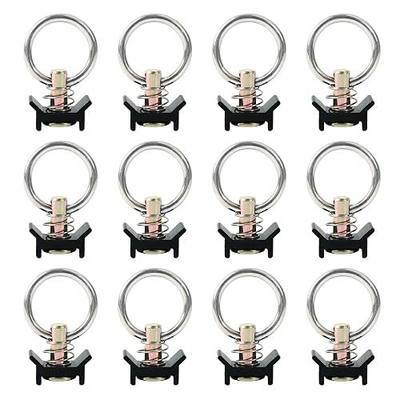 lukar 12 Pack L Track Tie Down O Ring L Track Accessories | L Track Single Stud Fitting with Stainless Steel Round Ring, Used with L Track Rails, 4,000 LBS Break Strength