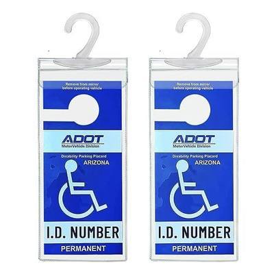 Handicap Placard Holder for Auto, Small Size Ultra Transparent Handicapped Placard Holder, Handicap Parking Sign Holder with Large Hanger by Tbuymax (Set of 2)