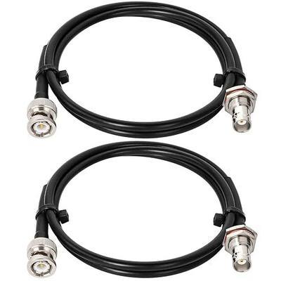 MOOKEERF 2PCS 50 ohm RG58 BNC Male to Female Coax Cable - 3FT Low Loss Antenna Extension for CB Radio, VHF Ham Radio, Wireless Microphone, CCTV, Amateur Radio