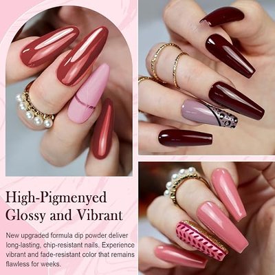 27 Pcs Dip Powder Nail Kit Starter 20 Colors Nude Pink Coral Dipping Powder System Essential Liquid Set with Base & Top Coat Activator for French Nail Art Manicure DIY Salon Gift Set AK30