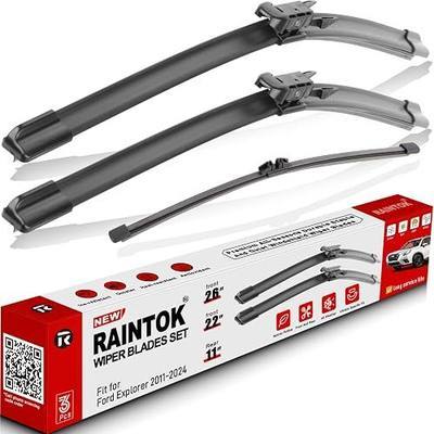 Windshield Wiper Blades Replacement for 2011-2024 Ford Explorer Original Factory Quality Front Rear Wipers Blade Set for My Car - 26" 22" 11" (Pack of 3)