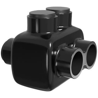 OHLECTRIC Black Insulated Wire Connector 2 Port Dual Side Entry for 1/0-14 Wire Range Lugs with 3/16 Hex Screw, Pre-Filled with Oxide Inhibitor - Wire Connectors, Electrical Connectors, Wire Tap
