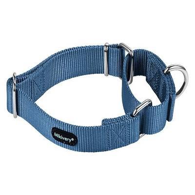 Mikivery Martingale Dog Collar Nylon Adjustable and Safety Training Colourful Comfortable Metal Buckle Pet Collars for Small Medium and Large Dogs(Haze,L)