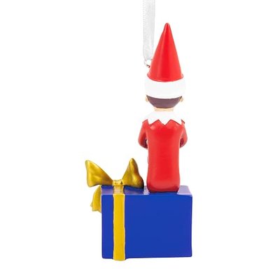 Hallmark Elf on the Shelf Scout Elf Sitting on Present 2021 Christmas Ornament