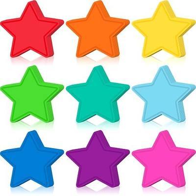 Geyee 108 Pcs Star Cutouts Bulletin Board Stars Cutouts Decorations Paper Die Cut for Teachers DIY Craft Office Chalkboard Wall Decor(Watercolor,3.15 Inch)