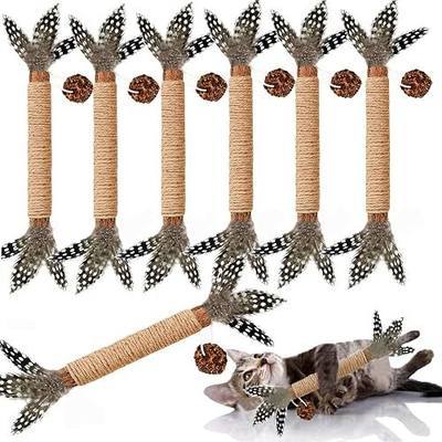 Cat Chew Toys Silvervine Sticks Dental Treat Feather 7Pack Indoor | Real feathers silvervine Dual-action chew chase Soothes teething, cleans teeth Relieves boredom indoors Safe durable 7PK set