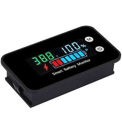 IPX7 Waterproof 7-100V Battery Monitor with Buzzer Alarm &Temperature | 12v 24v 36v 48v 60v 72v,Car Motorcycle Golf cart Battery Meter Digital Capacity Remaining Capacity Percentage Tester