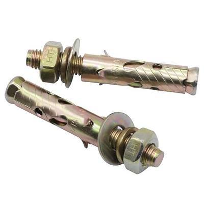 1/2x3-3/4 in Zinc-Plated Steel Sleeve Anchors for Concrete,10 Pcs | Zinc-plated carbon steel sleeve anchors for solid concrete only;install in 1/2 inch drilled holes for fixtures and shelving