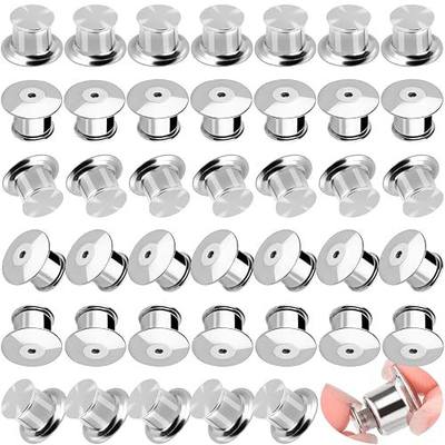 YGAOHF 60PCS Locking Pin Backs for Enamel Pins, Secure Pin Backs, Copper Pin Backs Locking, Silver Pin Keepers Locking Clasp, Pin Locks for Backpack, Brooches, Pins, Insignia, Name Tag, Display Books