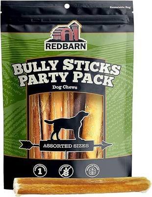 Redbarn Pet Products All Natural 5"-8" Bully Sticks for Small & Large Dogs - Healthy Long Lasting Chews Variety Party Pack - 100% Beef Single Ingredient Low Odor Rawhide Free Dental Treats - 8 oz Bag