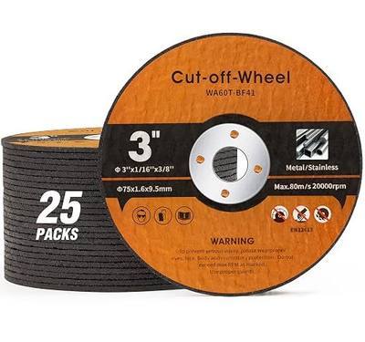 25 PCS 3 Inch Cut Off Wheels Metal and Stainless Steel Cutting Wheel for Angle Grinder 3"x1/16"x3/8"Cutting disc Die Grinder Cut Off Wheel Fits Angle Grinder Air Tool