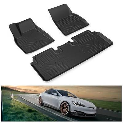 Kiwi Master Floor Mats for 2012-2020 Tesla Model S | Custom Fit All Weather Car Mats, Heavy Duty TPE Floor Liners, Front & Rear 2 Row Set, Black