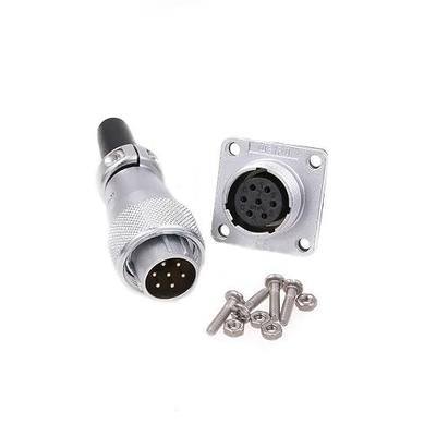 WEIPU WS16 7 Pin Industrial Electrical Wire Connector Aviation Metal Panel Mount Waterproof Plug Male Female Socket Heavy Duty Cable Assembly 18AWG Wire 5A
