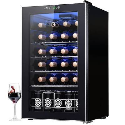 Silonn 24 Bottle Wine Cooler/Cabinet Beverage Refrigerator,Small Mini Wine Cellar for Red,White,Champagne or Sparkling Wine,40f-61f Digital Temperature Control Wine Fridge Glass Door