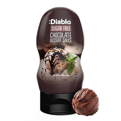 Diablo Sugar Free Chocolate Dessert Sauce – Gluten Free Liquid Sweetener - Topping for Brownies, Pancakes, Waffles, Ice Cream, Milkshake, Smoothies, Coffee, Desserts – 360g