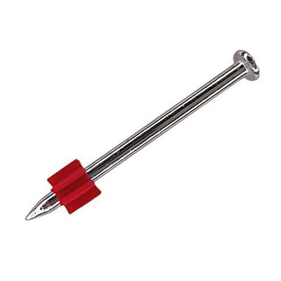 2-1/2" Powder Actuated Fasteners,.300 Head Diameter Drive Pin with red Flute, P250, 100pcs/pack