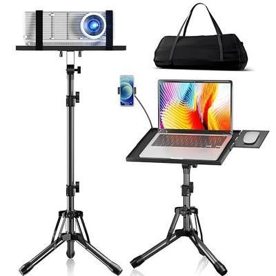 KOOV Projector Stand Adjustable Height 20" to 61" | Foldable Projector Tripod Stand with Mouse Tray & Phone Holder, Perfect for Office Home Stage Studio DJ Racks Podium Stand