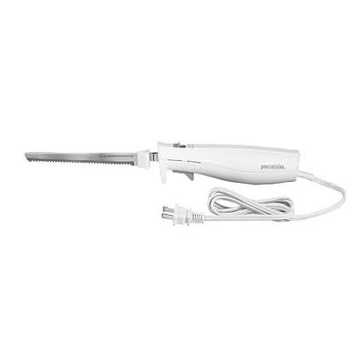 Proctor Silex Easy Slice Electric Knife With Serrated Stainless Steel Blade | For Carving Meats, Bread, Crafting Foam & More | Lightweight With Ergonomic Grip | White | 74312J