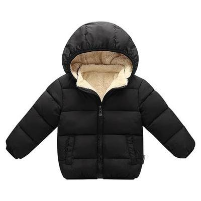 XMWEALTHY Baby Girls Boys Hooded Down Jacket Toddler Winter Coat Warm Lined Fleece Jackets