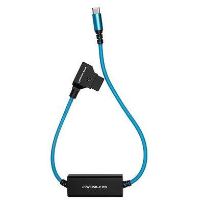 KONDOR BLUE | 16 Inch D-Tap to USB-C PD Power Delivery Cable, 2-Way | 65W Fast Charge, 5V 9V 12V PD, Smart D-Tap Reverse Polarity Protection for Mirrorless Cameras and Camera Rigs | Blue