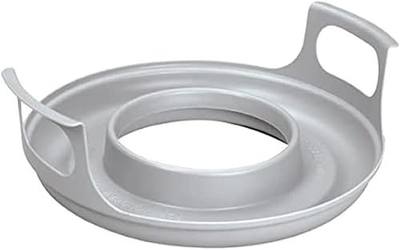 Microwave cool plate and spillover caddy with handles. For bowls, plates and microwave meals. BPA free