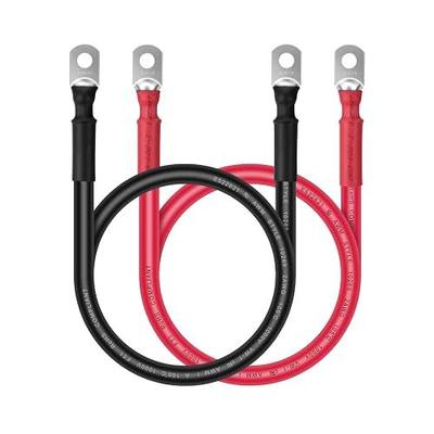 Battery Cable - iGreely 2 AWG 2 Gauge Wire Made with OFC Copper Wire Battery Power Inverter Cables with 5/16" Lugs Terminals for Welding Solar Panel Automotive Car Motorcycle RV Marine 2ft/60cm