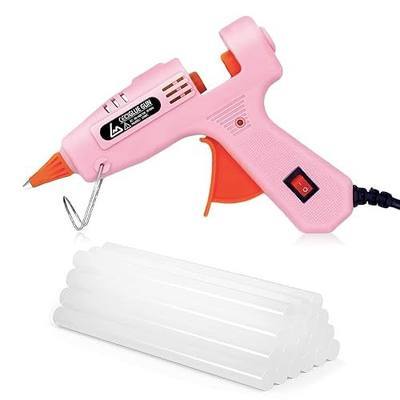 Glue Gun, Mini Hot Glue Gun Kit with 20 Glue Sticks, Hot Glue Guns for Crafts School DIY Arts Home Quick Repairs, Pink