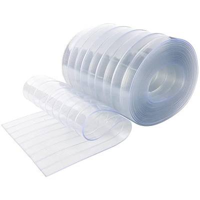 Plastic Vinyl Replacement Strip Curtain 25' x 7.6', 0.08' Thickness Walk in Freezer Cooler Curtain Strips for Warehouse Commercial Entry Doors, Pet Doors