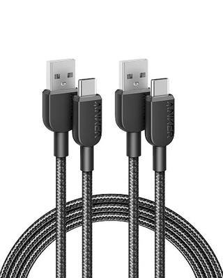 Anker USB A to USB C Cable, Charger Cord (2-Pack, 6 ft, Black) | For iPhone 17 Series, Samsung Galaxy Note10 / S10+ / S10, LG V30, and More