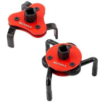 BILITOOLS Universal Adjustable 3-Jaw Oil Filter Wrench, 1/2-Inch Drive | Heavy-Duty Oil Filter Removal Tool, Fits 2-1/2 to 5-1/8 Inch Engine Filters for Cars, Trucks and SUVs