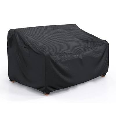 Patio Sofa Cover Waterproof - Heavy Duty 2-Seater Outdoor Couch Cover Patio Furniture Covers with Air Vent and Handles, 60" L×34" D×30" H, Black