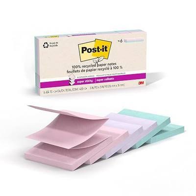 Post-it 100% Recycled Super Sticky Notes, 4 x 6 in, Oasis, 8 Pads | School Supplies and Office Products, 2X the Sticking Power