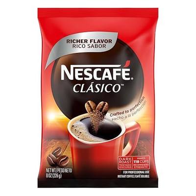 Nescafe Clasico Dark Roast Instant Coffee, 8 oz Pouch