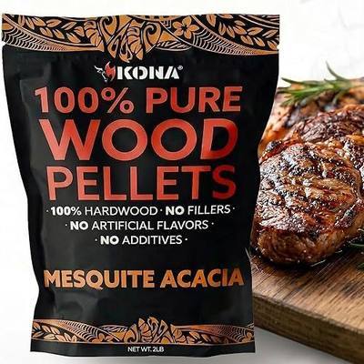Kona 100% Mesquite Smoker Pellets, Intended for Ninja Woodfire Outdoor Grill, 2 lb Resealable Bag