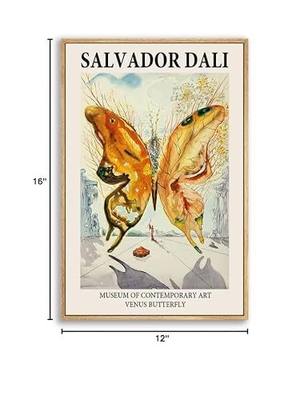 Eliko Canvas Prints Salvador Dali Wall Art Prints Gallery Wall Art Butterfly Picture Modern Surrealism Wall Art Contemporary Wall Art for Living Room, Bedroom 12"x16" Natural Framed