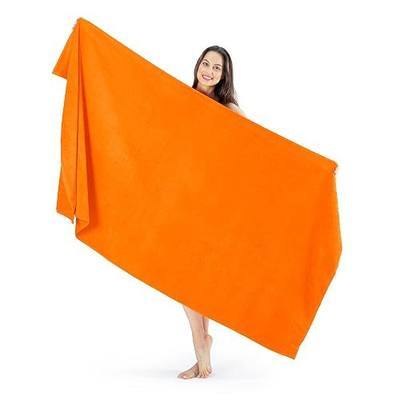 Nine West Oversized Luxury Terry Bath Sheet, Soft & Plush 40x80 Inch Extra Large Jumbo Towels, 100% Turkish Cotton (Orange)