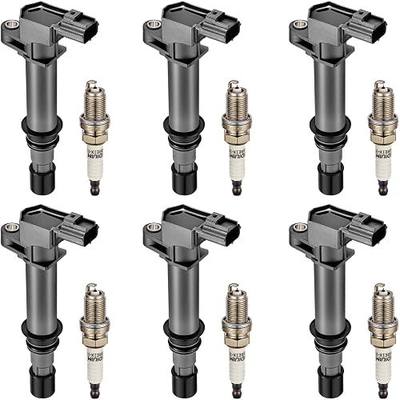 BDFHYK Ignition Coil Pack UF270 and Iridium Spark Plugs 4504 Compatible with Dodge Ram 1500 06-08 Dodge Dakota Durango Nitro Jeep Grand Cherokee 05-08 Commander Liberty Coil for Jeep Set of 6