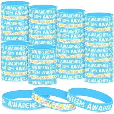 Henoyso 100 Pcs Autism Awareness Bracelets Wristbands Bulk Colorful Puzzle Pieces Silicone Bracelets gift for Autism Awareness Party Favor Supplies Women Men
