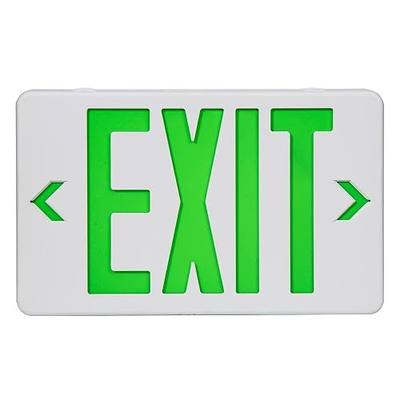 TANLUX Green Exit Sign, LED Emergency Exit Light with Battery Backup, UL Listed, AC 120/277V, Hardwired Exit Signs with Emergency Lights, Commercial Emergency Lights for Business - 1 Pack